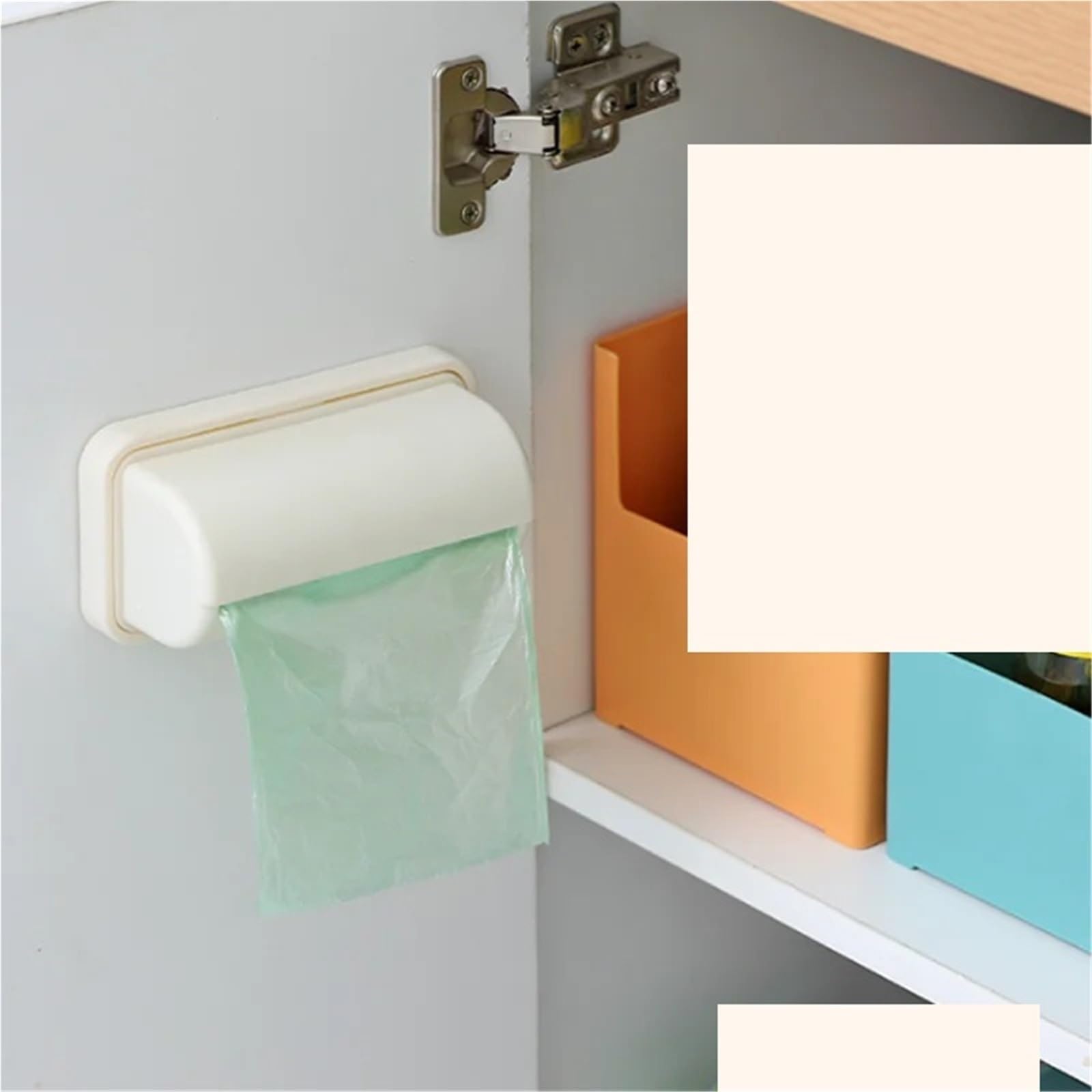 Caja de Almacenamiento Bolsas Basura, Estante montado en la Pared, contenedor plástico extraíble for baño, 5 uds(Gray)