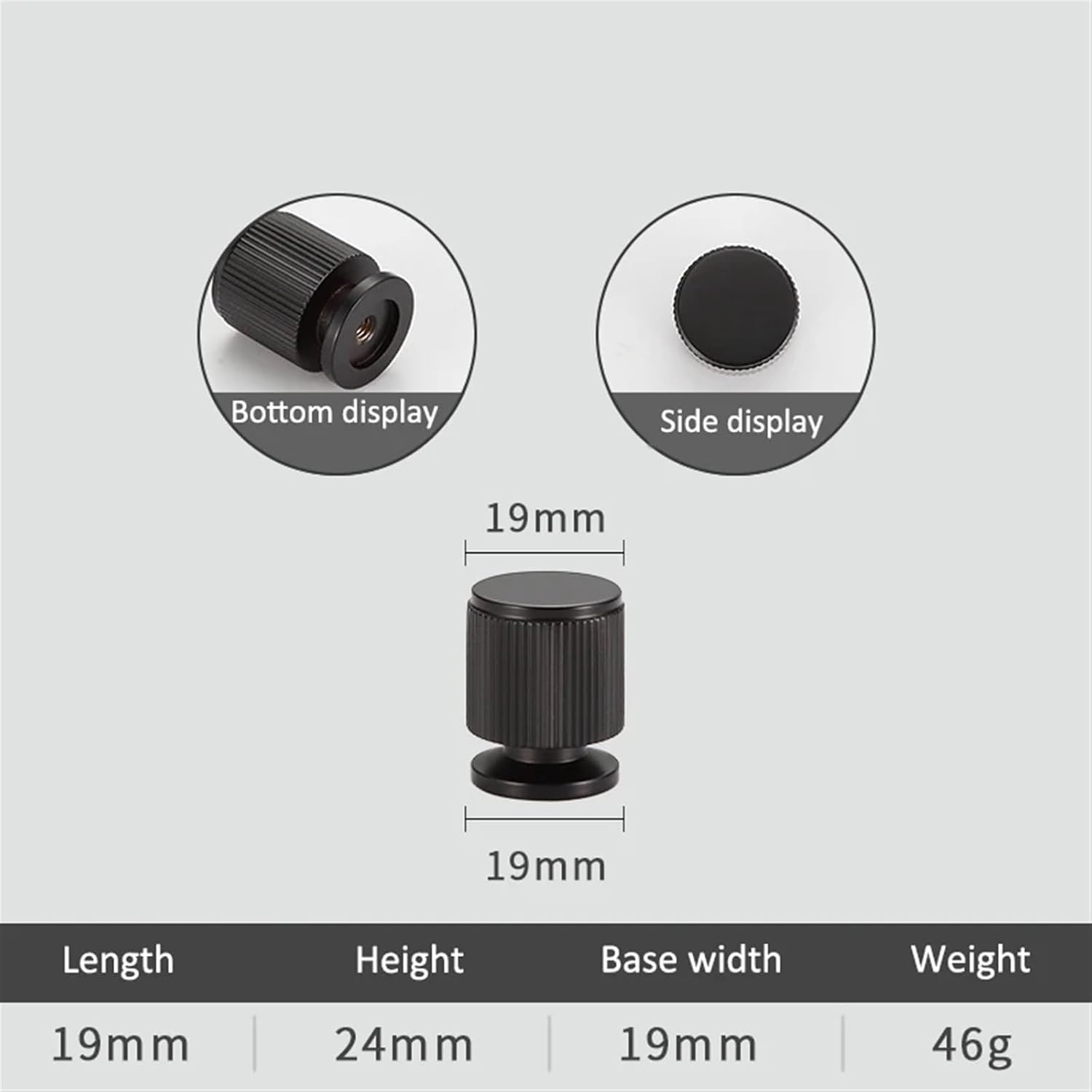Horizontal Striped Brass Furniture Handle Black Brushed Wardrobe Dresser Knob Cabinet Drawer Handle No Fingerprints T Knob 1Pcs (Color : C-3991-knob, Size : 6pc)