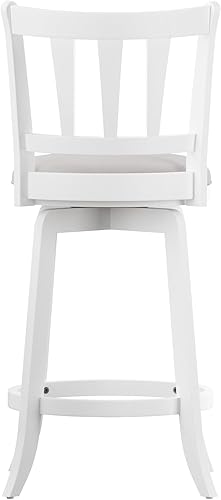 Miniatura 96 de Hillsdale Presque Isle Taburete giratorio de madera con asiento de piel sintética, altura de barra, color negro Negro -,gris (Aged