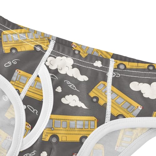 Yellow School Bus Boys' Underwear Cotton Boys Briefs Soft Toddler Underwear 2T4