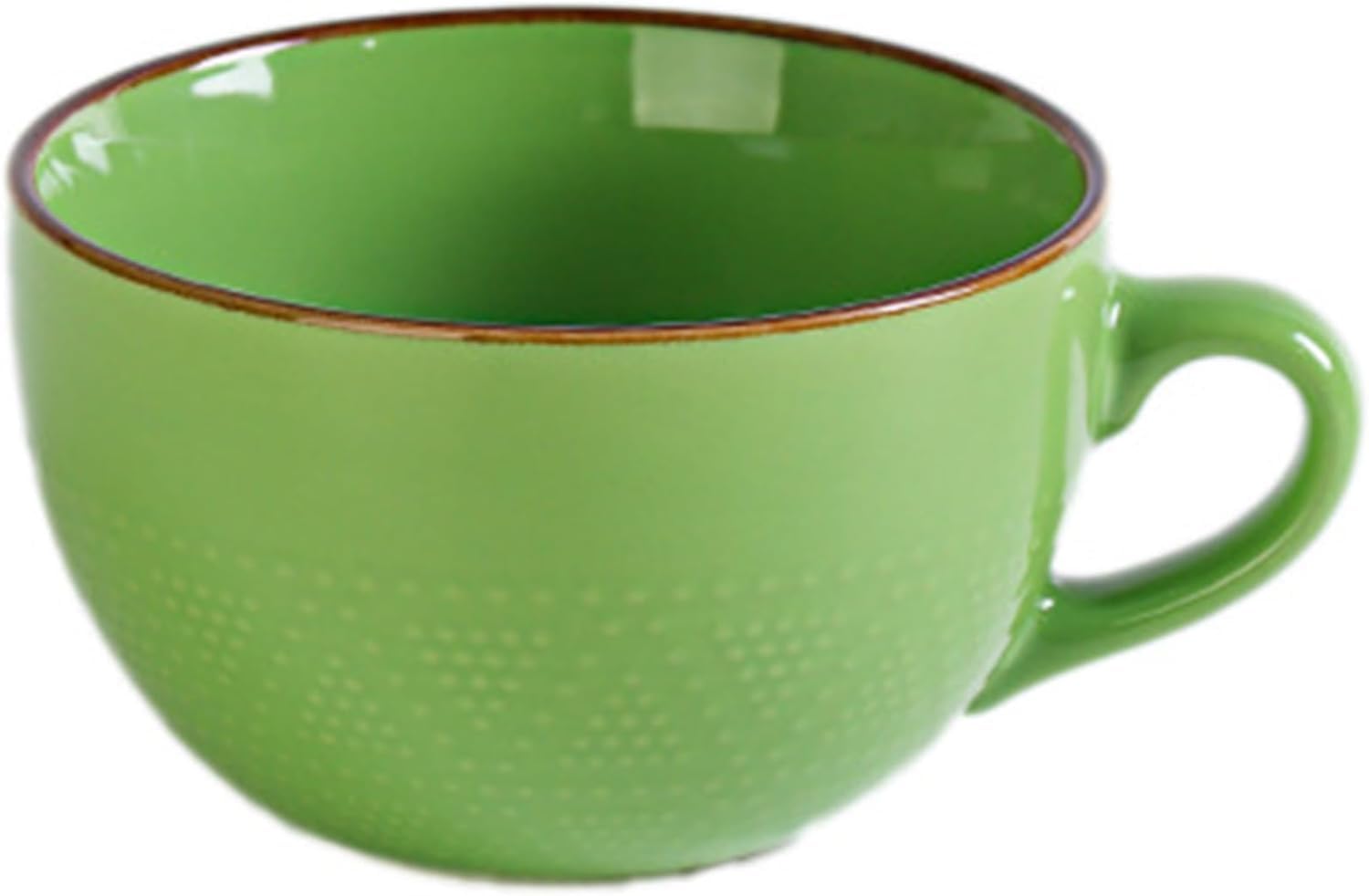 Taoyanmo 700ML Large Soup Bowl,Stoneware Mugs,Ceramic Grain Soup Cup/Coffee Mug/Salad Bowl,Large Capacity Mug for Milk Salad Cereal,Cappuccino Latte, Hot Cocoa Or Hot Tea (Green)