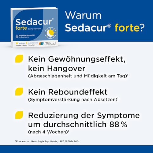 Sedacur forte 60 Dragees - bei Einschlafstörungen & Unruhezuständen - pflanzlich - schlafmittel