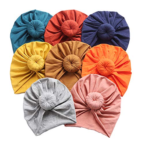Baby Turban Hat,Baby Girl Turban Top Knot Bamboo Newborn Hospital Infant Hat (SS08PCS-01)