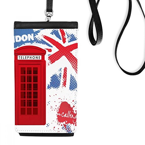 Bourse en cuir suspendu Londres cabine rouge pour faux smartphone