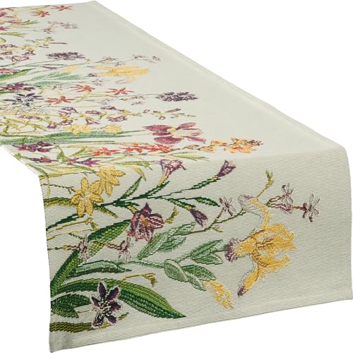 Sander Tischläufer Flowery Gobelin Natur-bunt Größe 32x96 cm