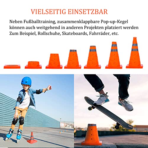 Faltkegel Warnkegel/Verkehrskegel/Verkehrskegelschild/Faltbar Warnkegel Sicherheitspilone Sicherheitskegel Mehrzweck-Popup-Reflektierender Sicherheitskegel