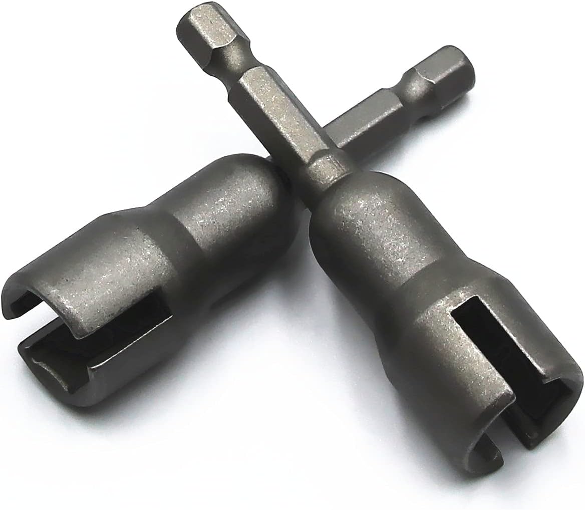 2PCS Power Wing Nut Driver Slot Wing Nut Drill Bit Socket Wrenches Tool 1/4 Inch Hex Shank for Panel Nuts Screws Eye Q-Hanger C Hook Bolt