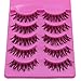Tefamore 5 paires de poignets faits à la main Messy naturelles croix faux cils Perfect Eye Lashes