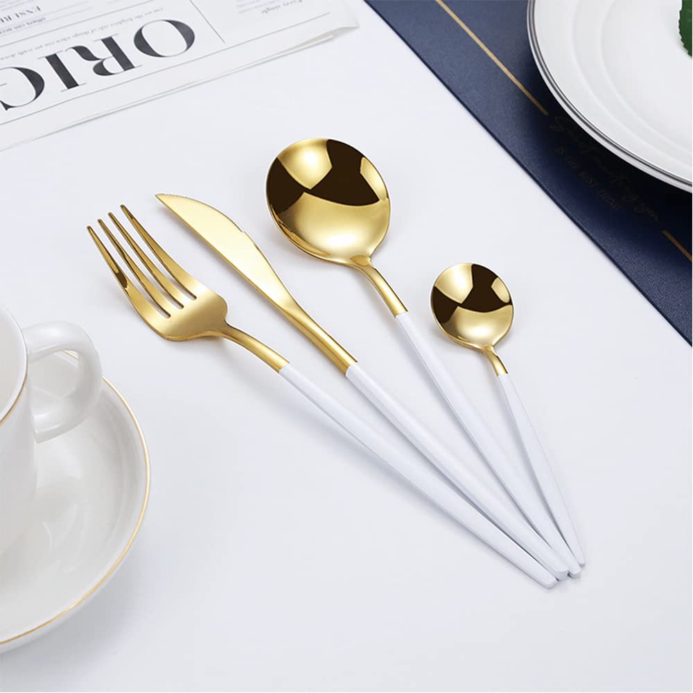 BesteckSet Steak Besteck Set Lebensmittelechtes Edelstahl-Besteck Set 8 Personen, 32-teiliges Geschirr, Essgeschirr für Zuhause und Restaurant, Hochzeit, Halloween, Weihnachten