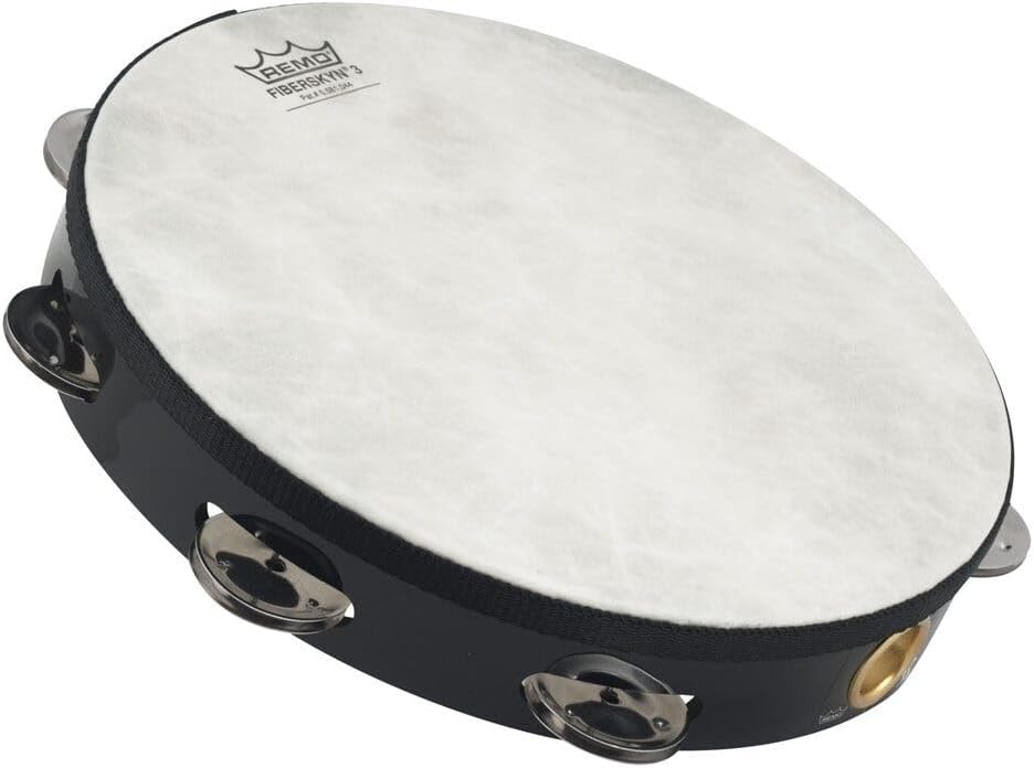 Remo 10" Pretuned Tambourine with Single Row of Jingles, Plain Head