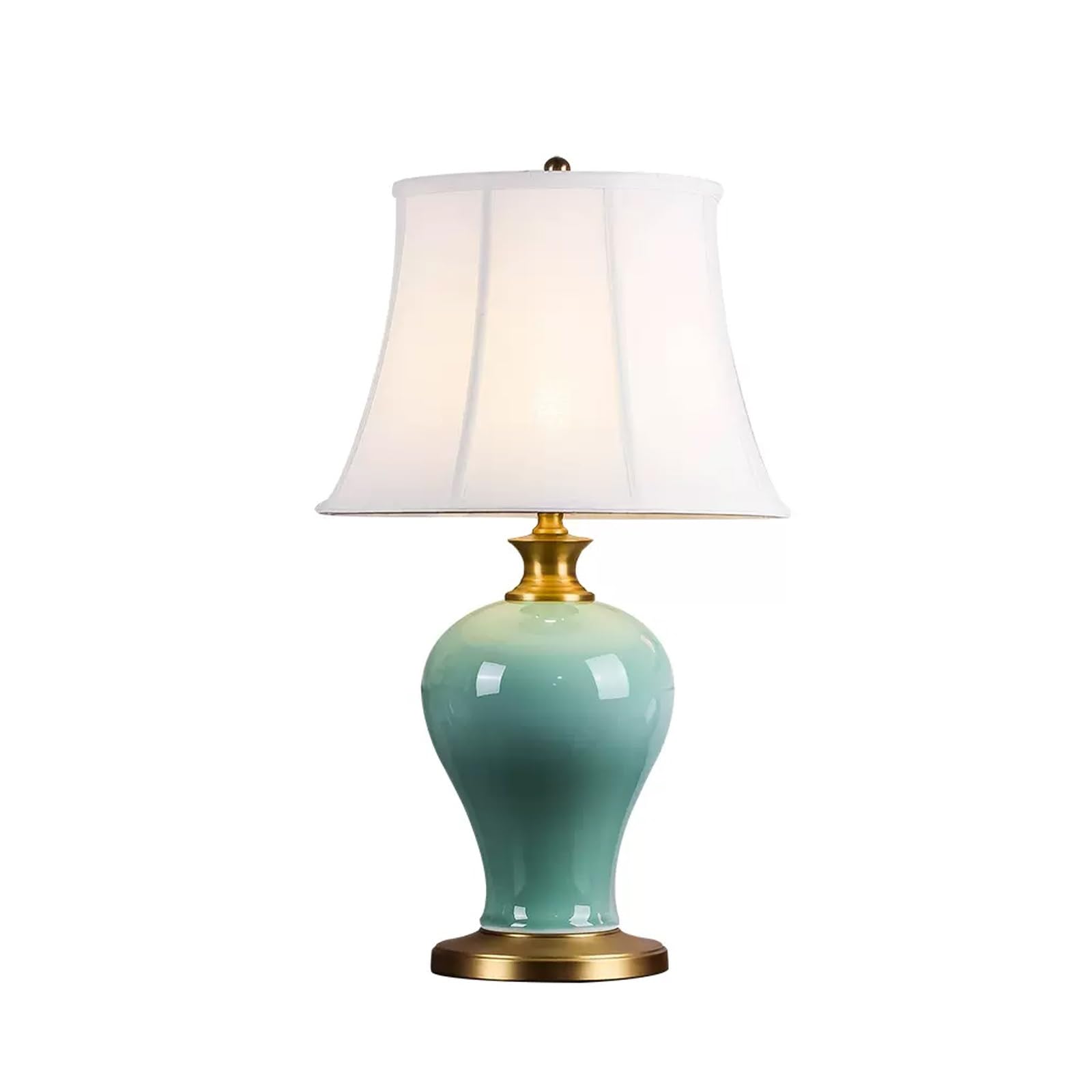 Lampa Stołowa, Lampa Z Białym Abażurem Z Tkaniny, Lampy Stołowe Na Stolik Nocny, Ceramiczne Lampki Nocne, Lampa Stołowa Do Salonu, Duże Lampki Do Sypialni Na Stolik Końcowy – Pilot, Przełącznik Zdaln