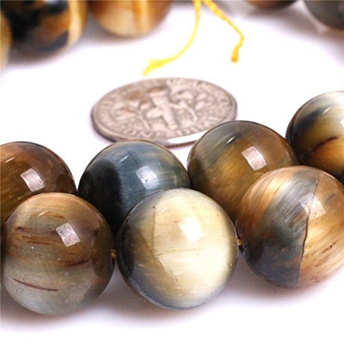Joe Foreman 12Mm Round Gold Blue Dream Lace Tiger Eye Beads For Jewelry Making Natural Gemstone Semi Precious 15" #TOP4