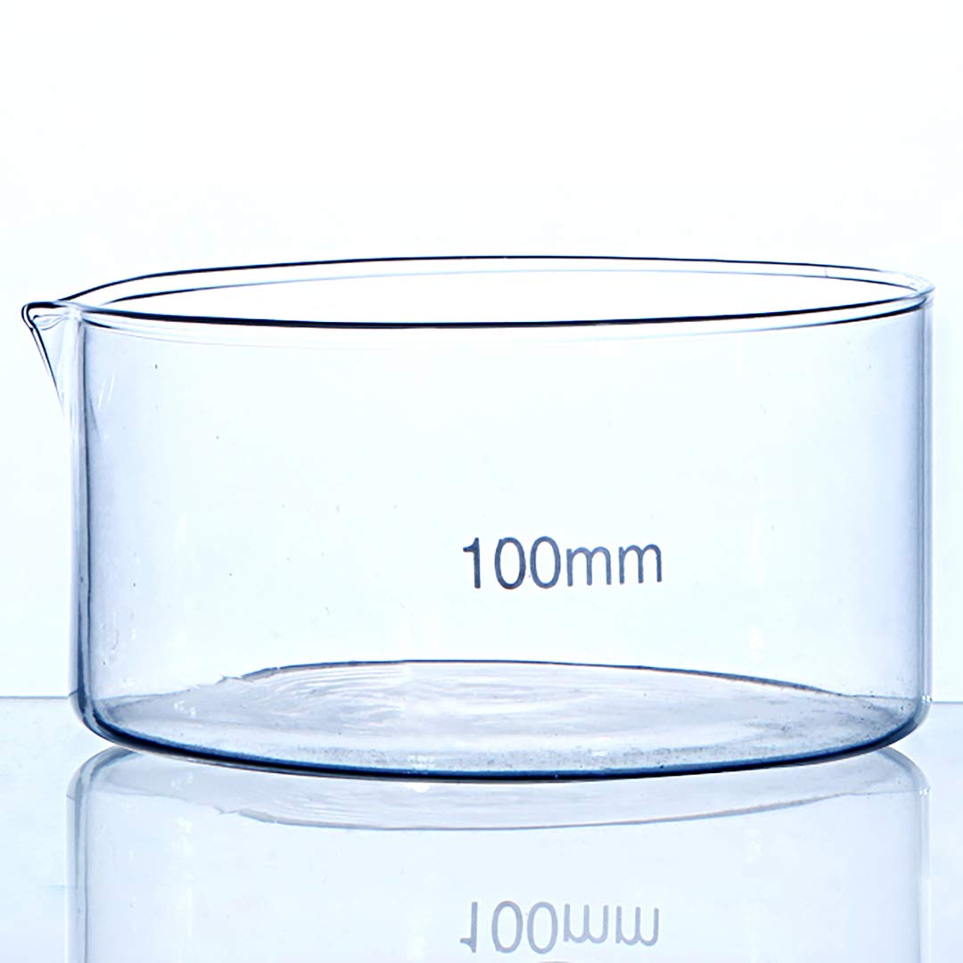 DONLAB AGC-0125 Glass Dia. 125mm Flat Bottom Crystallizing Dish Borosilicate Glass 3.3 Crystallizing Dish with Notch