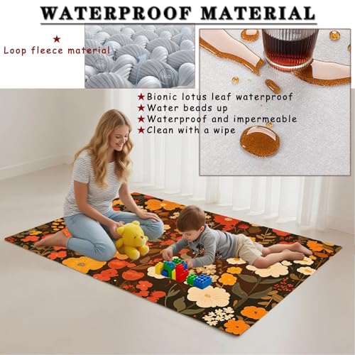 Tapis salon imperméable petit tapis lavable 60x90cm - 3