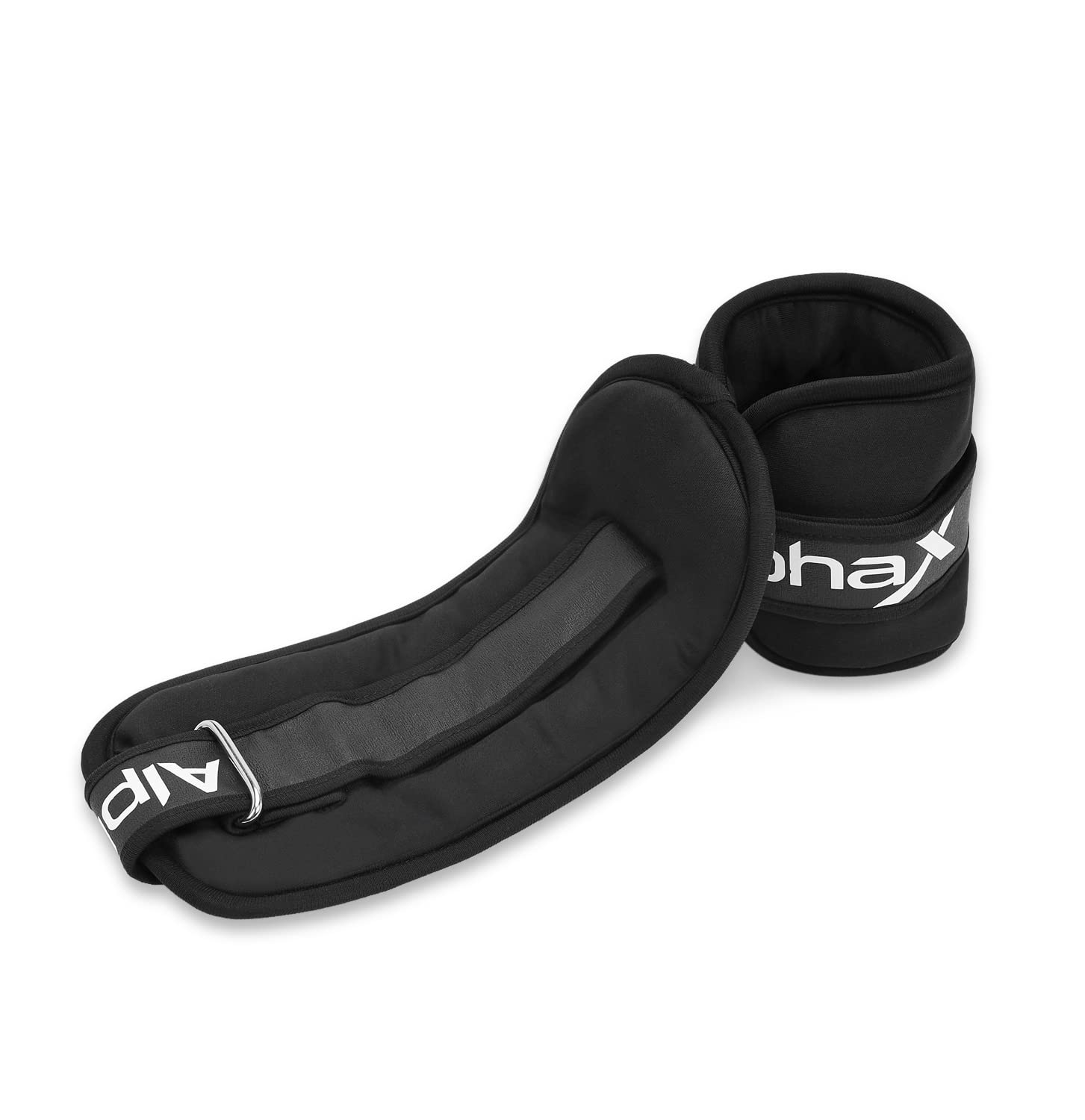 AlphaX Ankle/Wrist Weights Pair | Premium Skin Friendly Material | Black | 0.5KG Pair (0.5Kg x 2 = 1kg)