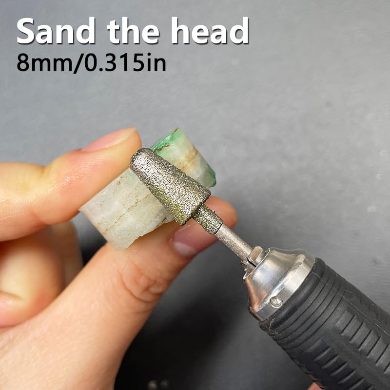 B Needle Jade Carved Grinding Head Round Grinder Round Toe Cone Diamond Emerald Agate Raw Stone Rubbing Peel and Grinder