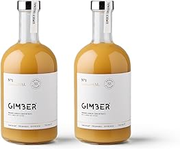 GIMBER Concentré de gingembre bio 2x700 ml (1,4L) | Boisson sans alcool 100% biologique à base de gingembre, citron et épices | Jus de gingembre Premium