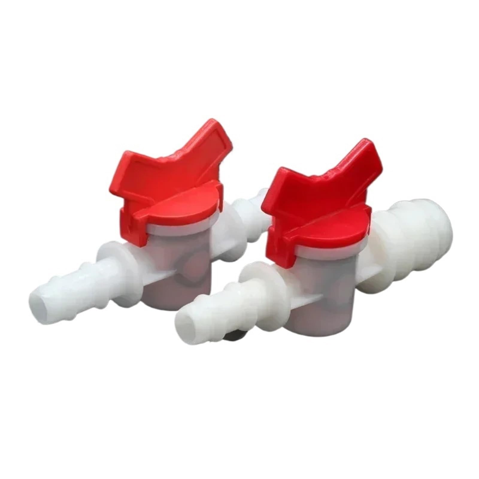 1/2Pcs 4 6 8 10 12 16 20 25mm Hose Barb Two Way Plastic Ball Valve Aquarium Garden Micro Irrigation Connector Connect Two Pipes(10-8mm 2pcs)