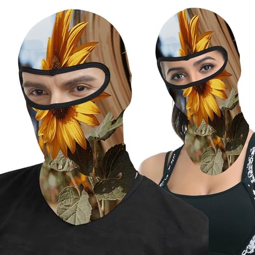Pasamontañas para hombre y mujer con estampado de girasol, máscara térmica para la cara, equipo para motocicleta, máscara para esquí y clima frío para invierno miniatura 1