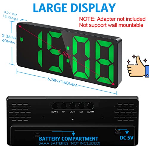 Newest Digital Alarm Clock, Led Clock For Bedroom, Electronic Desktop Clock With Temperature Display, Adjustable Brightness, Voice Control, 12/24H Display For Home, Bedroom, Office #TOP1