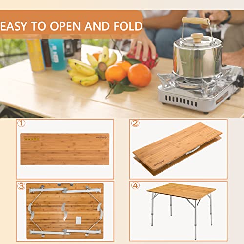 Kingcamp Kc3928 Usvc2 Folding Table, 39.4"X28.3"X27.6", Yellow_39.4"X28.3" #TOP4