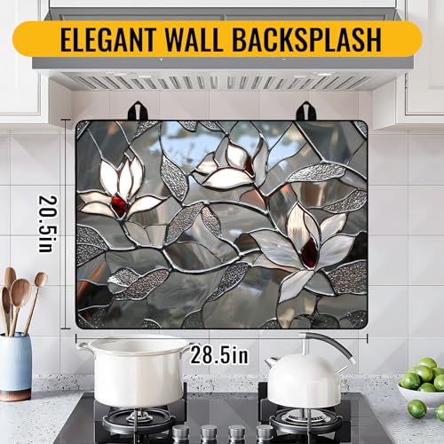 Image of NYZE Stove Cover for Electric and Glass Stove Tops 3-in-1 Stove Mat, Heat Resistant Counter Protector Mat, Non-Slip Surface & Drying Rack (Retro Flowers, 28.5 inchLx20.5 inchW)