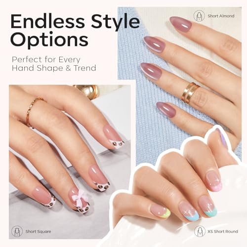 Image of Modelones Almond & Square & Round Nail Tip, Multi-type 3 Styles Gel Tips