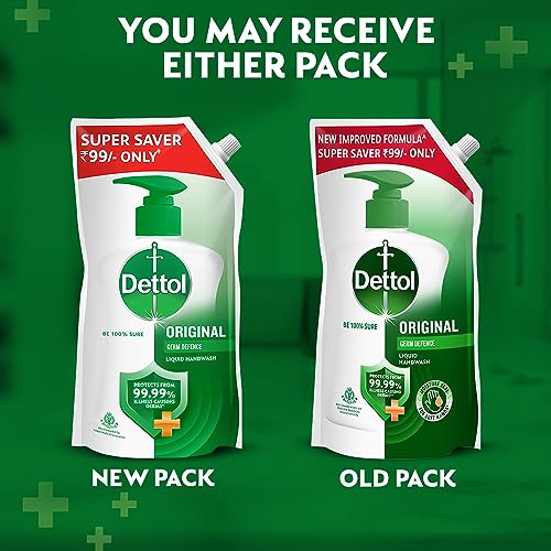 Image of Dettol Antiseptic Liquid for First Aid, Surface Disinfection and Personal Hygiene, 250ml & Dettol Liquid Handwash Refill - 675ml | Germ Defence Formula | 10x Better Germ Protection