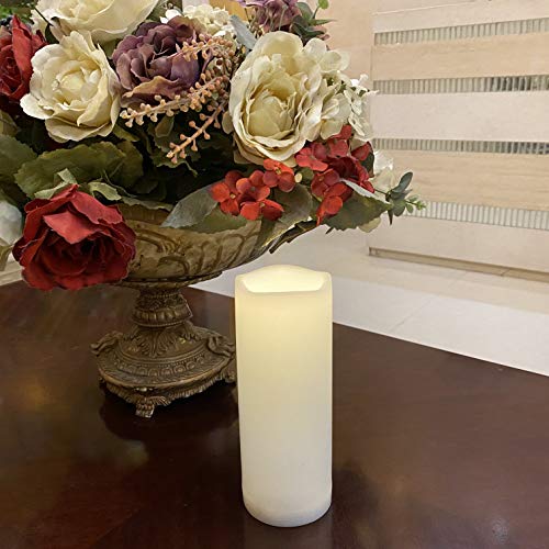 Image of 2 Pack Outdoor Flameless Pillar Candles with Remote and Timer Waterproof Battery Operated Electric LED Candle Set for Gift Home Decor Party Wedding Supplies Garden Christmas Decoration, 3 inch x 8 inch