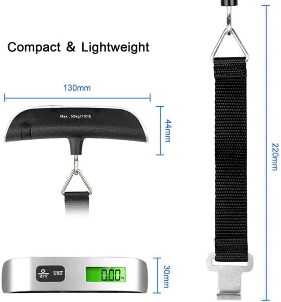 Portable Digital Hanging Scale，110 Lbs Digital Hanging Luggage Scale with Backlight for Travel, Rubber Paint Handle