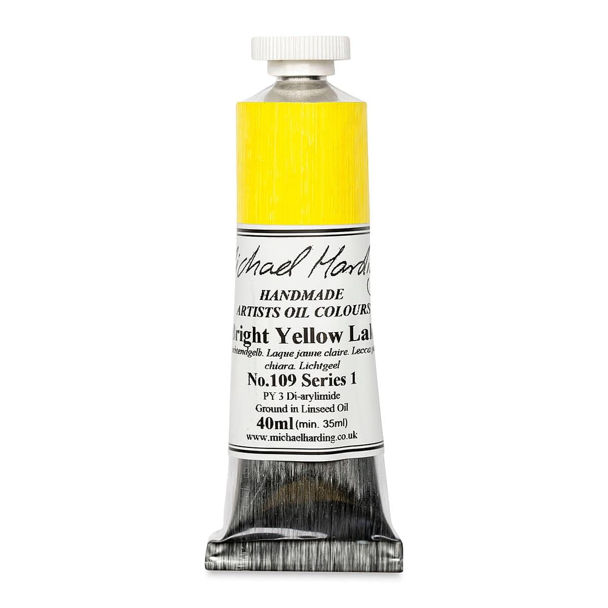 Michael Harding Artist Oil Colours, Bright Yellow Lake, 40ml Tube, 10940