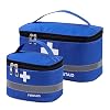 Olymajy 2 Pieces First Aid Kit Bags, Empty Medicine Bags, First Aid Bag Portable Medical Medicine Bags for Outdoor Camping, Travel, Work (Blue)