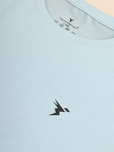 Image of TECHNOSPORT Men's Slim Fit Polyester Activewear Sports T-Shirt with Moisture-Wicking Comfort for Workout, Running & Gym