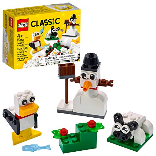 LEGO Classic Creative White Bricks 11012 Building Kit; Toy Building Set for Creative Play with 3 Build Ideas, Including a Snowman, Sheep and Seagull; Great for Kids Aged 4 and Up, New 2021 (60 Pieces)
