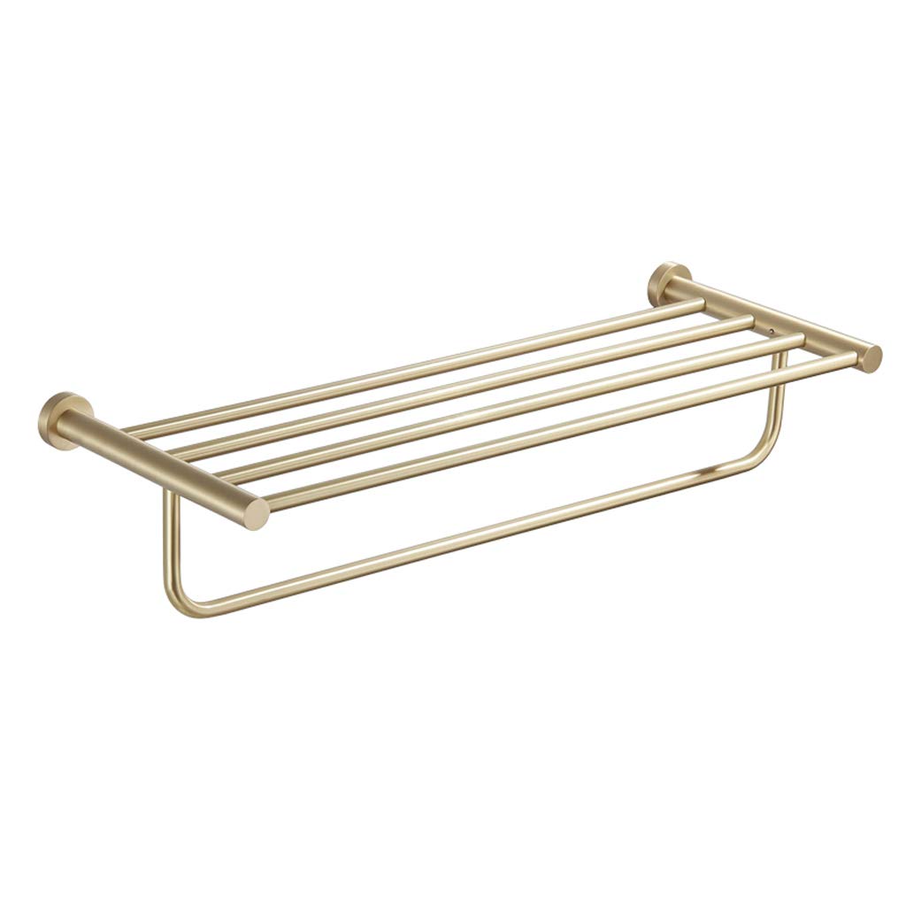 Étagère en laiton 61 cm avec rail et porte-serviettes mural de style nordique