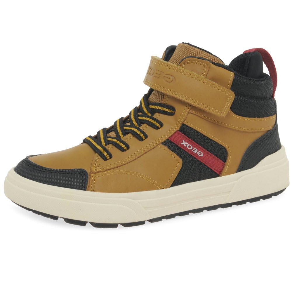 Geox Boys J Weemble Boy ASneaker, Dk Yellow Black, 9.5 UK