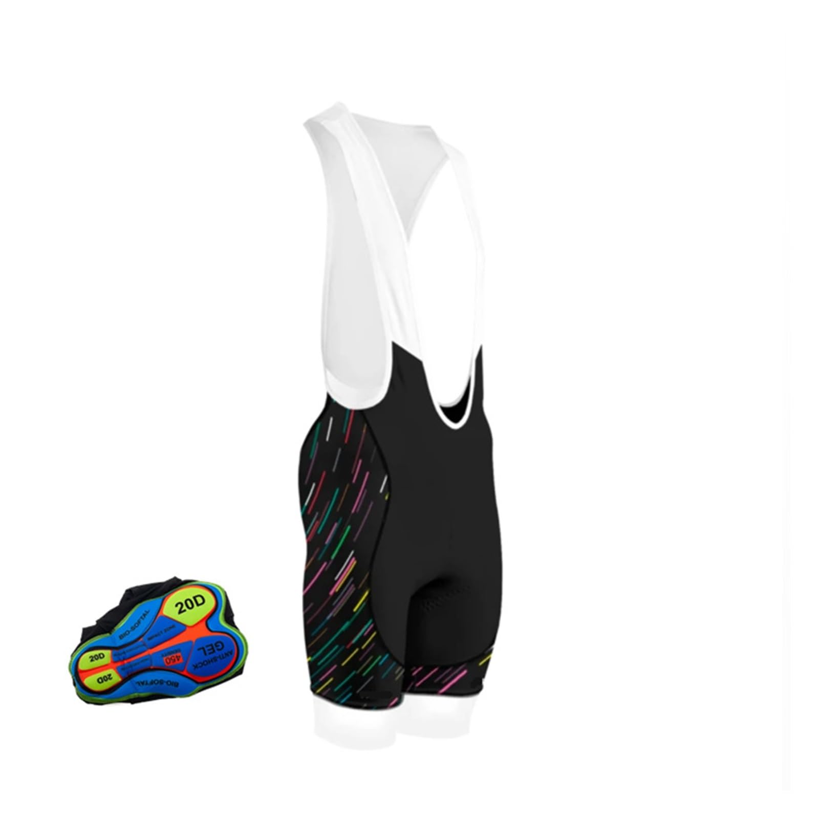 Pantaloncini Ciclismo Pantaloncini da Ciclismo Man PRO, con Bretelle, Traspiranti, Uomo, Imbottitura in Gel, for Mountain Bike, Triathlon