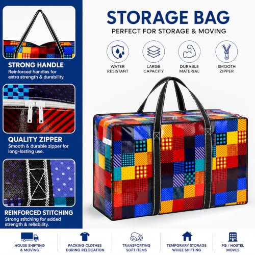 Image of Storite 4 Pack Printed Multi-Purpose Plastic Heavy Duty 152L Storage Bag
