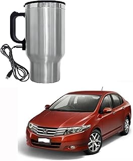 USB-Powered Car Travel Mug, Stainless Steel Electric Kettle with Handle, Silver Suitable For Honda City i-vtec 2009