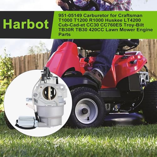 Harbot 951-05149 Carburetor Kit for Craftsman T1000 T1200 R1000 Hus-kee LT4200 Cub-Cad-et CC760ES CC30 Troy-Bilt TB30R TB30 420CC Lawn Mower Engine Parts by Harbot - Image 2