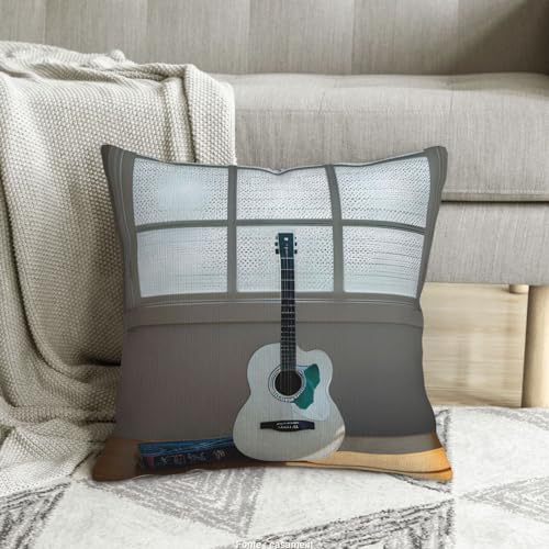 Housse de coussin velours côtelé guitare pour raviver un canapé terne avec art