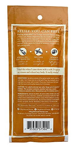 Village Naturals Therapy, Mineral Bath Soak, Cold & Allergy Relief, 2 Oz, Pack Of 12 #TOP1