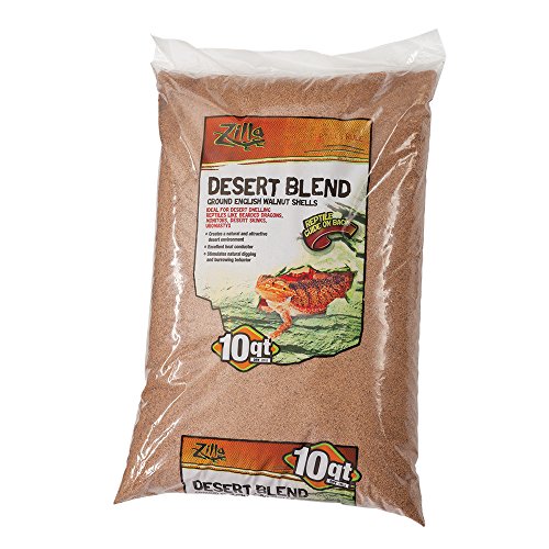 Zilla Reptile Terrarium Bedding Substrate Desert Blend Walnut, 10-Qt