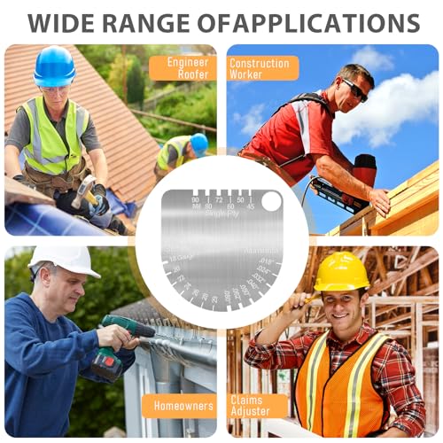 Image of Upgraded Panel & Membrane Gauge Shingle - Stainless Steel Thickness Caliper for Metal Roofing, Shingles, Single /Dual-Ply Membranes | Replaces Shingle Gauge, Accurate Roof Inspection Measurement Tool