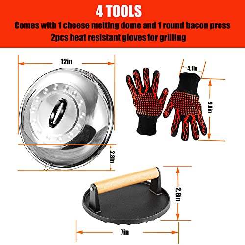 Kit de accesorios para parrilla de 4 piezas con acero inoxidable miniatura 2