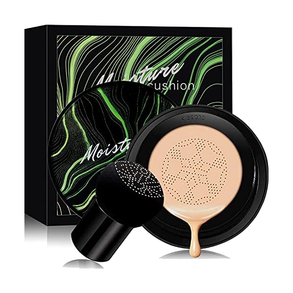 Air Cushion CC Cream Mushroom Head Foundation，Naturally Nude Makeup Concealer Mushroom Head Moisturizing Concealer，Mushroom Head Air Cushion CC Cream BB Cream Beauty Moisturizing (03# Nude Color)…