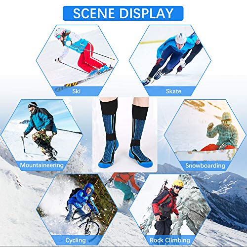 EMAGERGREN 2 Paar Skisocken Damen Skisocken Skistrumpf Herren High Perfomance Snowboardsocken atmungsaktive Kniestrümpfe Funktionssocken für Skifahren, Snowboarding und Wintersport in 2 Farben – Bild 8
