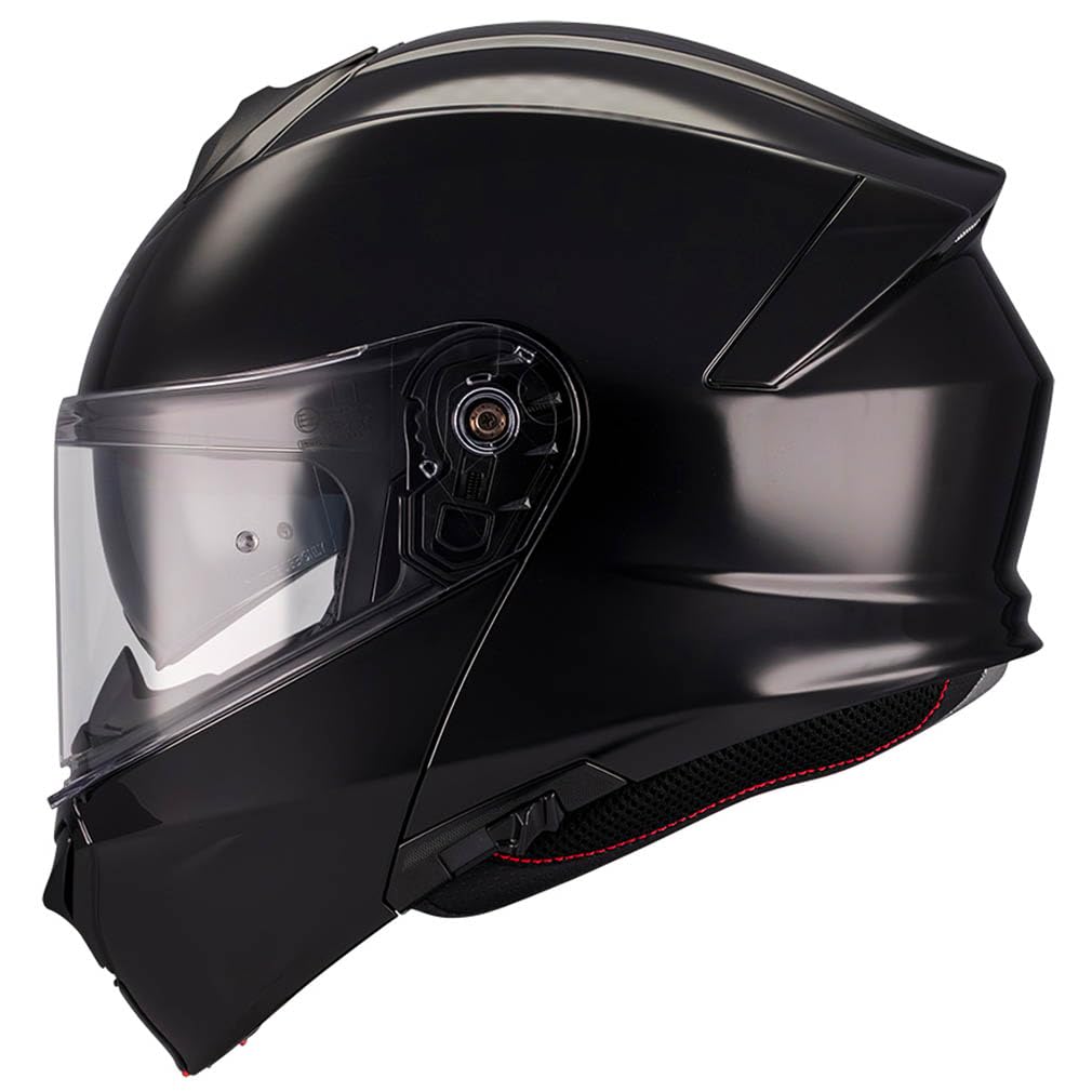 MT Genesis SV Pure Designed Negro Brillo - Casco de Moto Modular Abatible con Visor Solar - Helmets Unisex Hombre y Mujer - Homologado P/J ECE 22.06