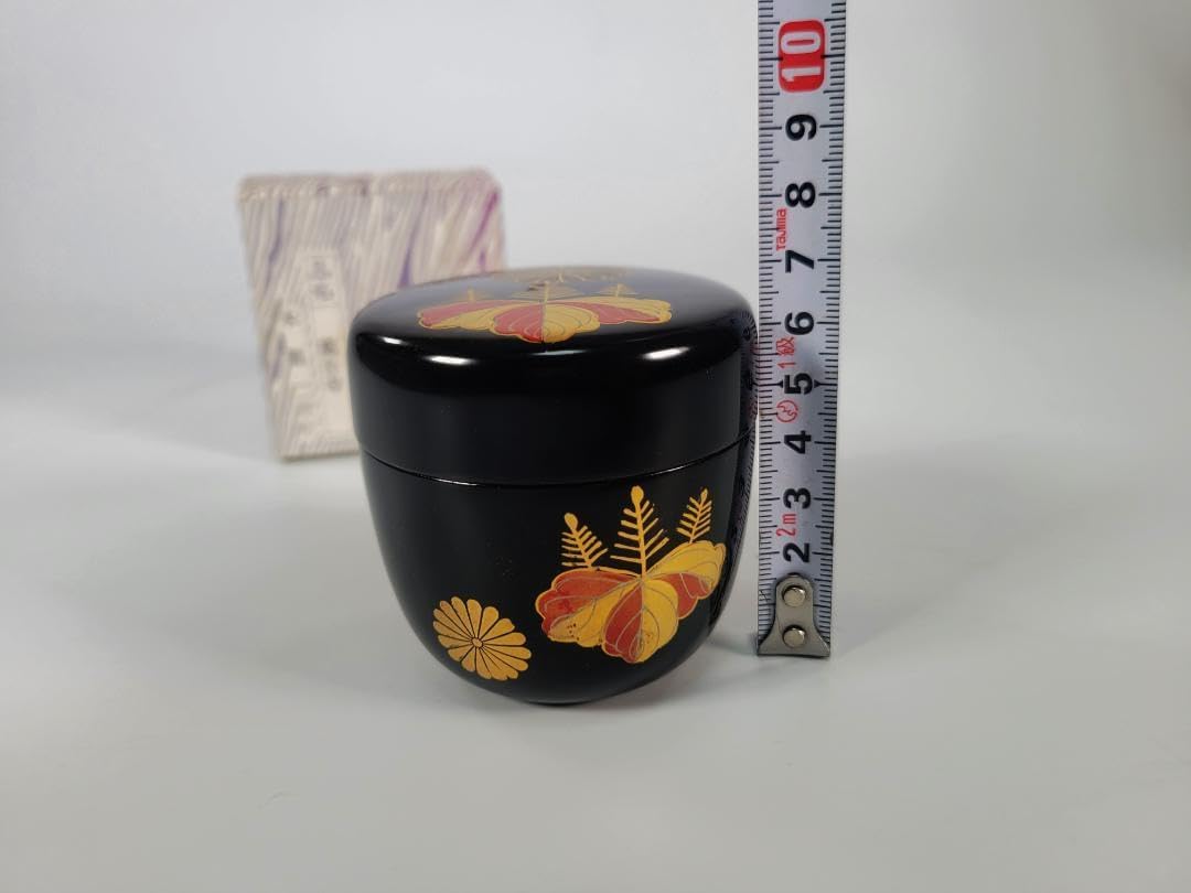 長期保管品中棗 菊紋 蒔絵 金彩 漆器 茶道具 茶器 長期保管未使用