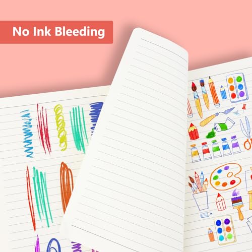 HOMEBOBO Diários para escrever, caderno pautado em couro A5 com 400 páginas, diário pautado pela fac